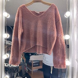 Size medium fuzzy pink cropped sweater